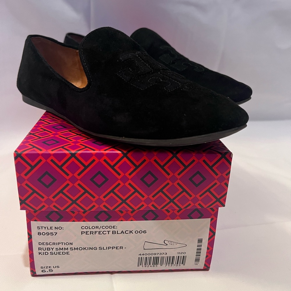 Tory Burch Black Suede Men's Slip-Ons